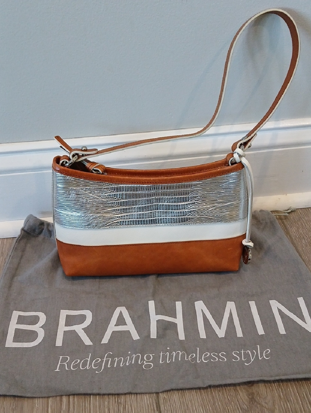 Brahmin Anytime Mini Beaumont Shoulder Bag Leather NWT NEW Purse With Dust Bag